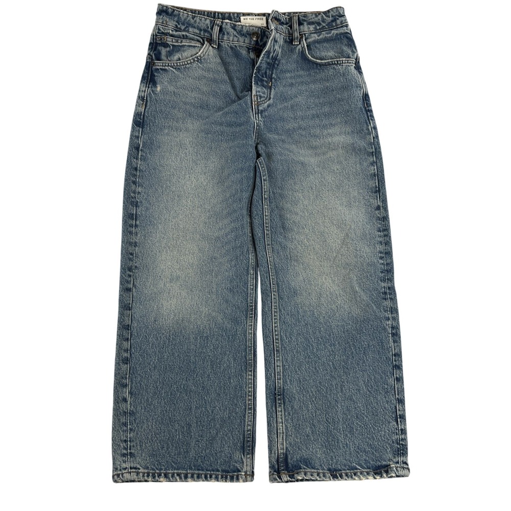 We The Free Wide Leg Flared Jeans - Faded Blue